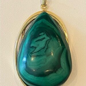 Green and Gold Translucent Pendant Necklace
